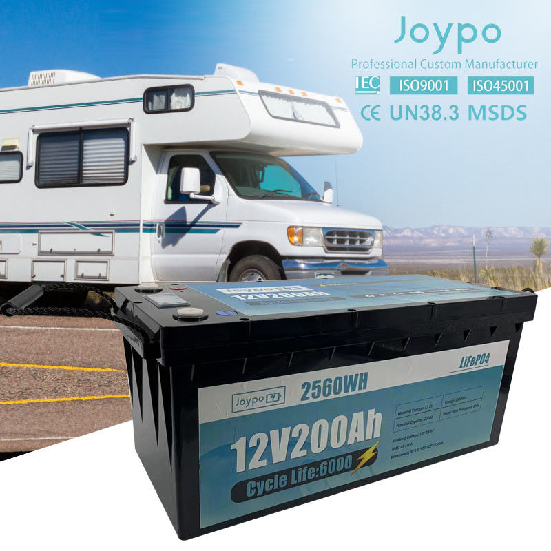 چرخه عمیق باتری LiFePO4 12V 24V 200Ah برای RV Solar Camping Cabin Marine