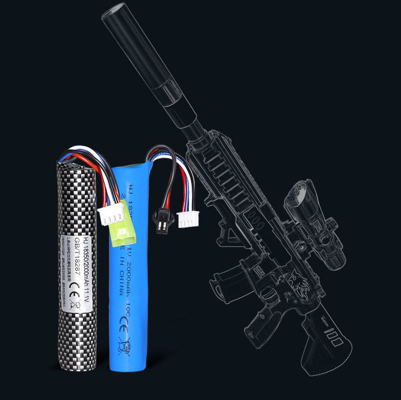 باتری اسلحه 11.1V 2000mah 10C لیتیوم یون برای اسباب بازی های اتوماتیک Airsoft الکتریکی نرم ژل آب گلوله Blaster Splatter توپ اسلحه